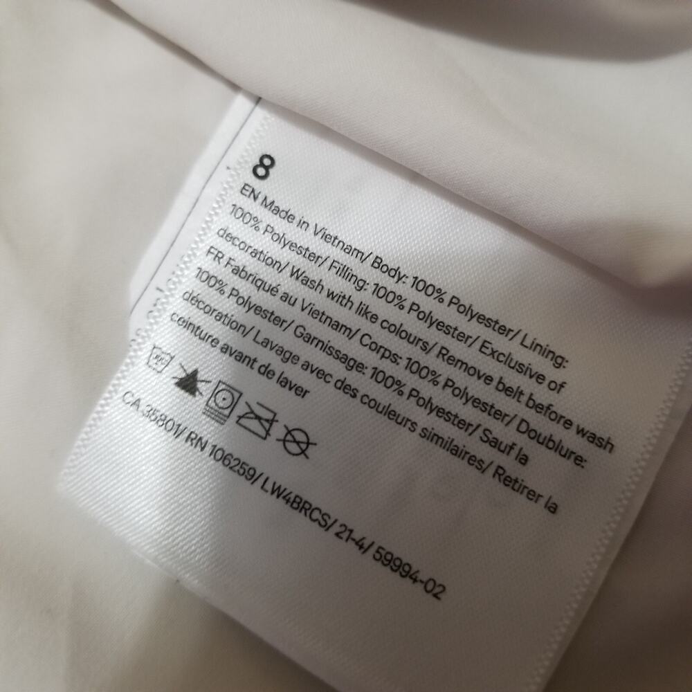 Lululemon Insulated Wrap Jacket in White Opal size 8 (Missing Wrap) - Picture 15 of 16